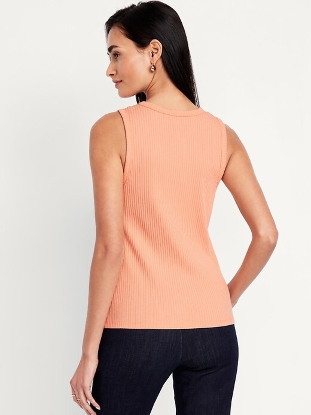 Old Navy Peach Ribbed Button-Front Tank - Picture 2 of 11